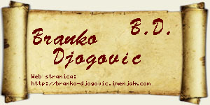 Branko Đogović vizit kartica